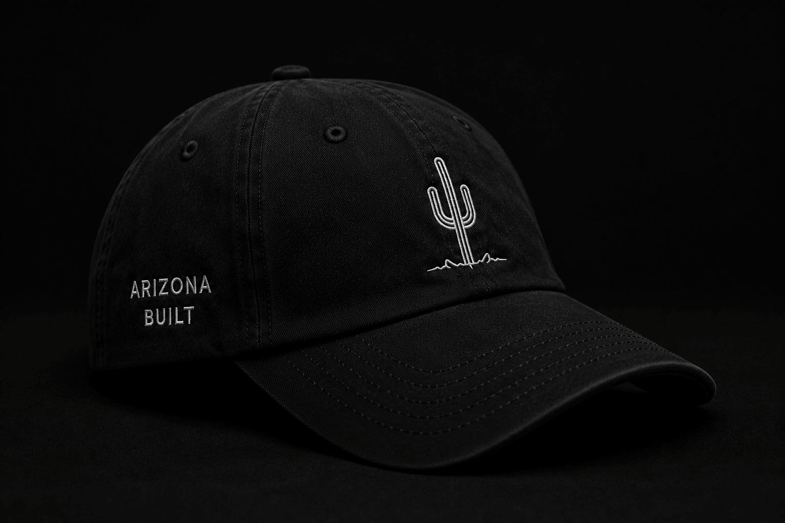 Arizona Built Dad Hat - Thorn & HornHat* Stealth Black* Stealth Black