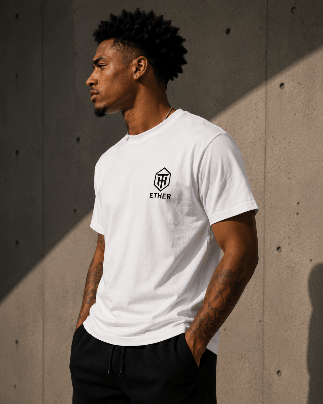 ETHER // SILENT FREQUENCY TEE - Thorn & HornWhiteWhiteS1812550_12761