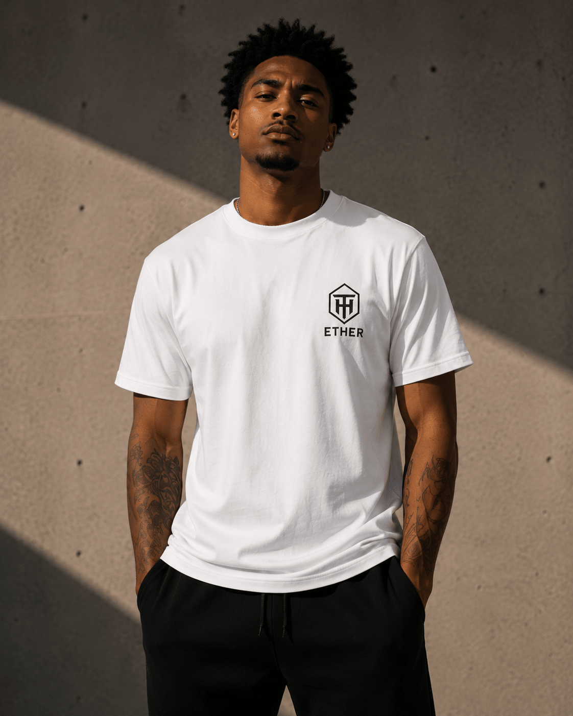 ETHER // SILENT FREQUENCY TEE - Thorn & HornWhiteWhiteS1812550_12761