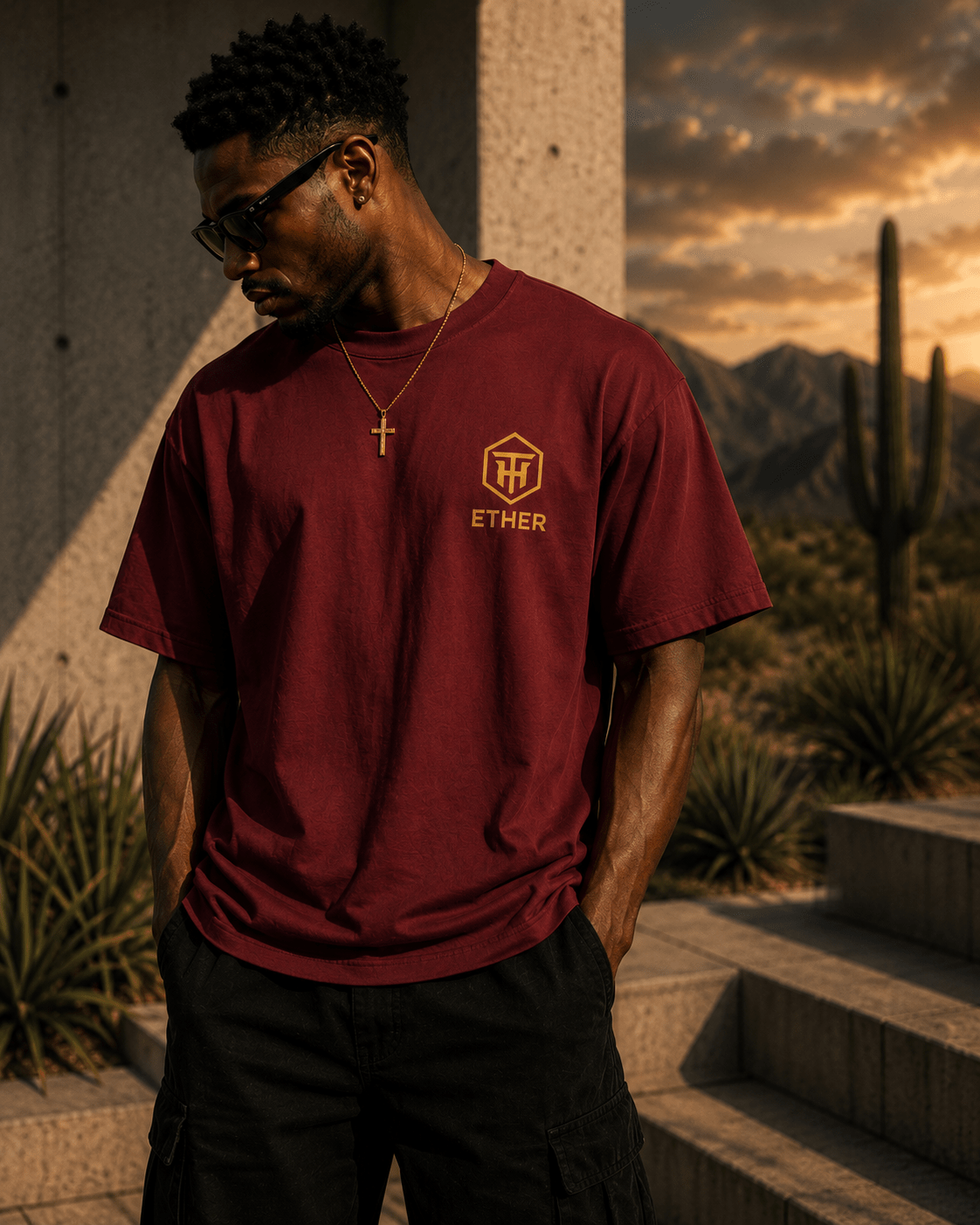 ETHER // THE FIFTH ELEMENT - Thorn & HornMen's T - ShrtBrick RedBrick RedS9111453_12768
