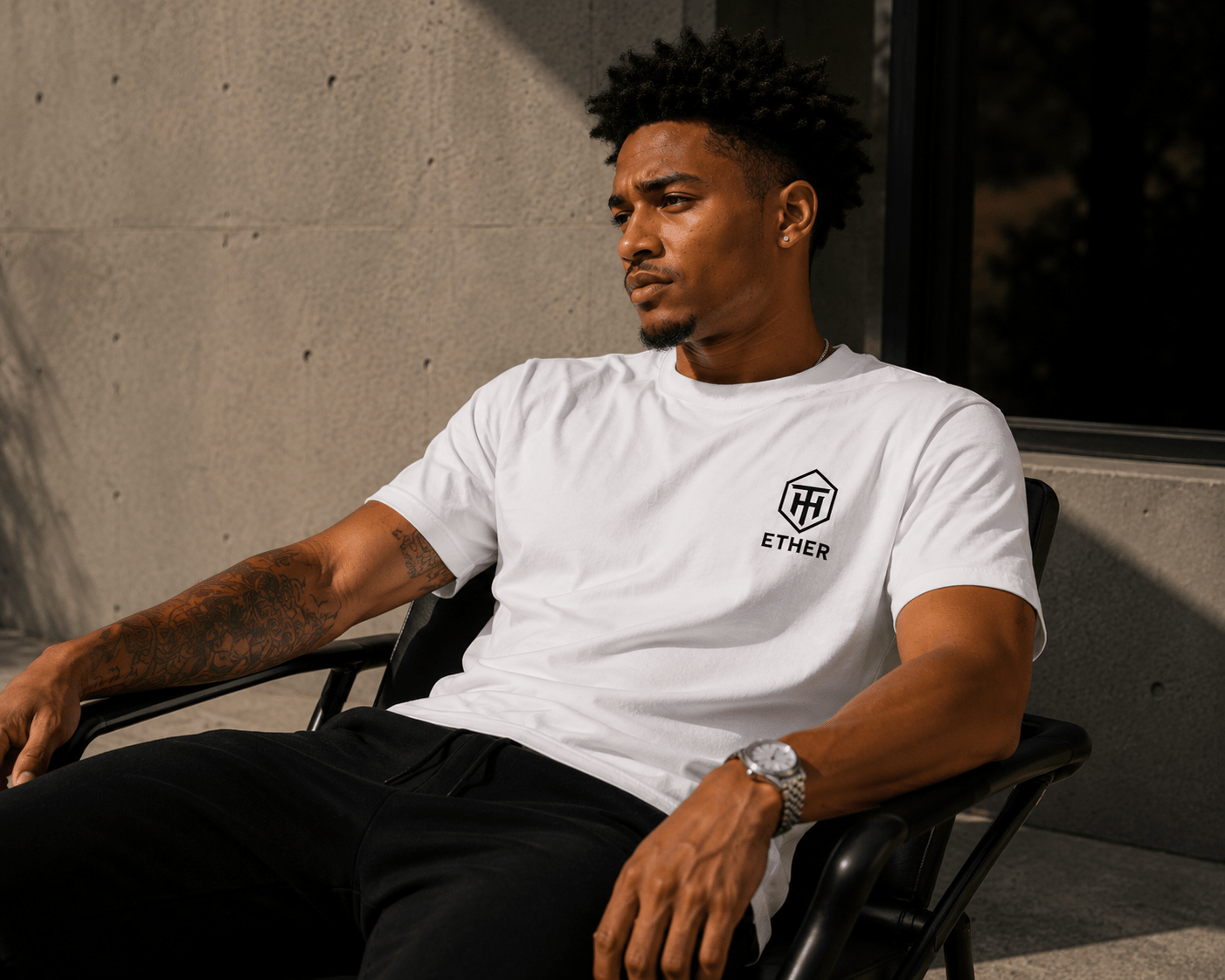 ETHER // SILENT FREQUENCY TEE - Thorn & HornWhiteWhiteS1812550_12761