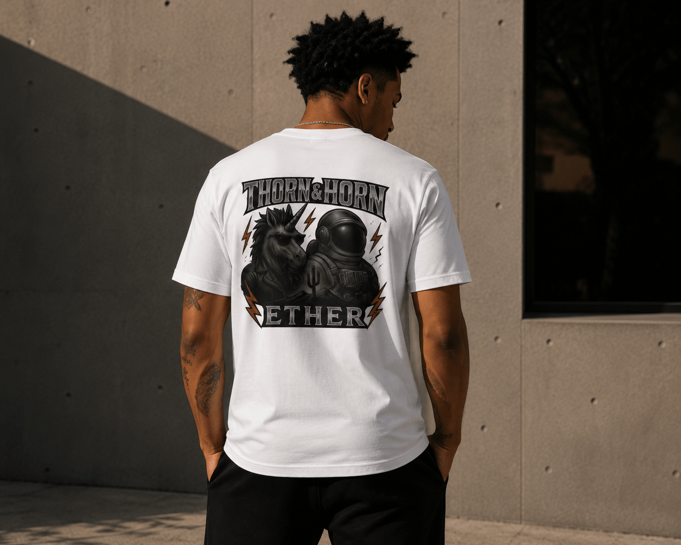 ETHER // SILENT FREQUENCY TEE - Thorn & HornWhiteWhiteS1812550_12761