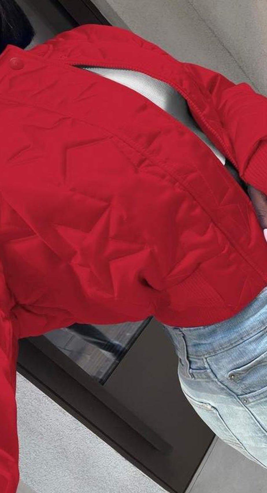 ETHER STAR PUFF // Crop Jacket w/ Thumb Holes - Thorn & HornRedRedMedium