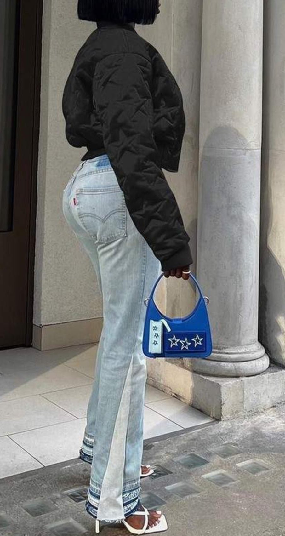 ETHER STAR PUFF // Crop Jacket w/ Thumb Holes - Thorn & HornBlackBlackSmall