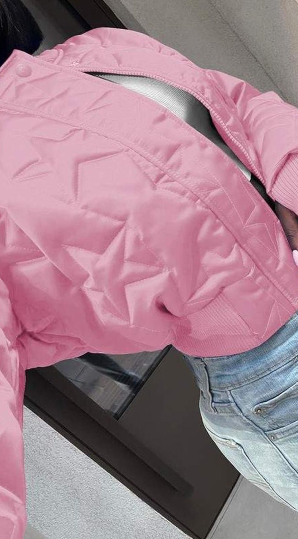 ETHER STAR PUFF // Crop Jacket w/ Thumb Holes - Thorn & HornPinkPinkMedium