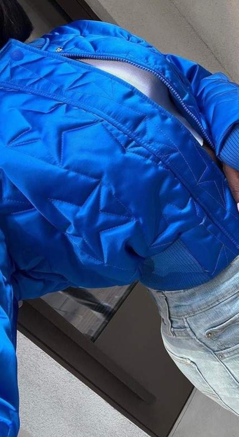 ETHER STAR PUFF // Crop Jacket w/ Thumb Holes - Thorn & HornBlueBlueMedium