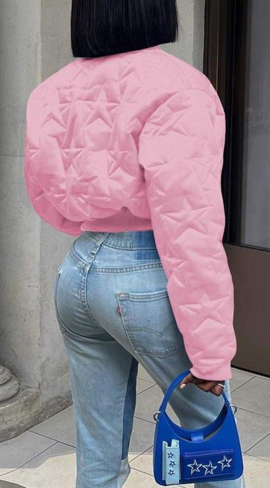 ETHER STAR PUFF // Crop Jacket w/ Thumb Holes - Thorn & HornPinkPinkSmall