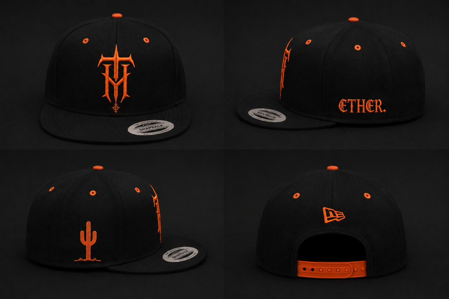 Black Saguaro Snapback