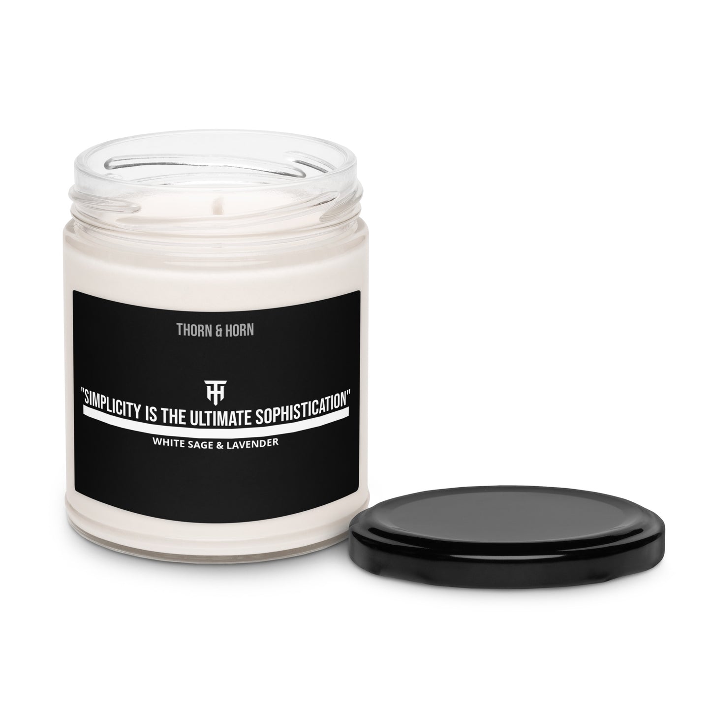 "Simplicity is the ultimate sophistication" | Scented Candle | White Sage & Lavender. - Thorn & Horn1030353_22455