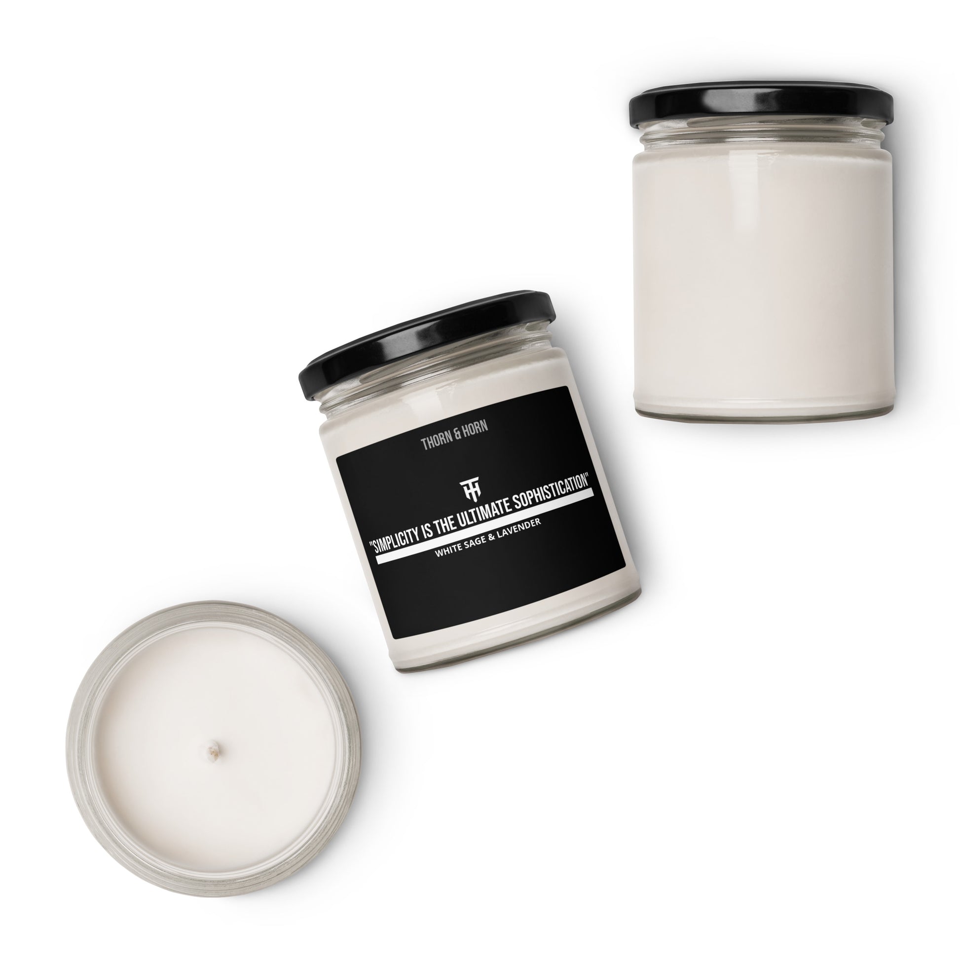 "Simplicity is the ultimate sophistication" | Scented Candle | White Sage & Lavender. - Thorn & Horn1030353_22455